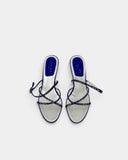 Sandales à brides strass bleu électrique