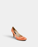 Escarpins en cuir et satin pêche