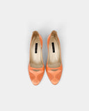 Escarpins en cuir et satin pêche