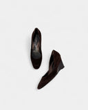 Brown wedge heels