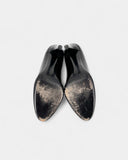 black patent leather pumps