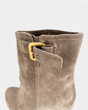 Grey suede wedge boots