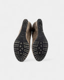 Grey suede wedge boots