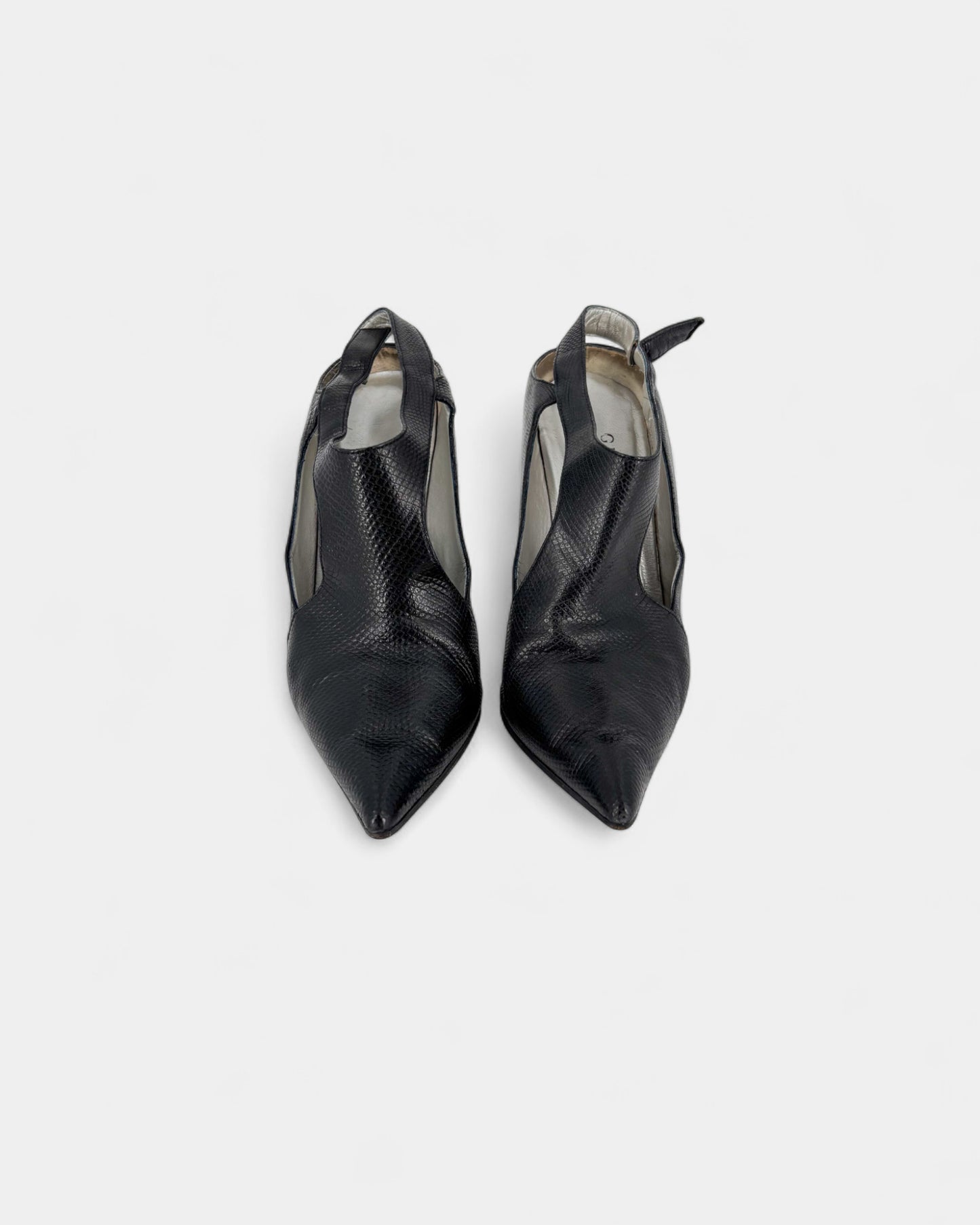 Escarpins noirs texturés