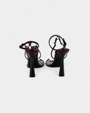 burgundy patent leather sandals