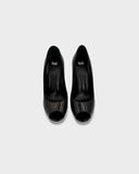 Black open-toe pumps