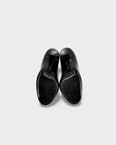 Black open-toe pumps