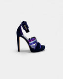 Purple suede sandals