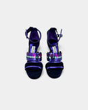 Purple suede sandals
