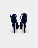 Purple suede sandals