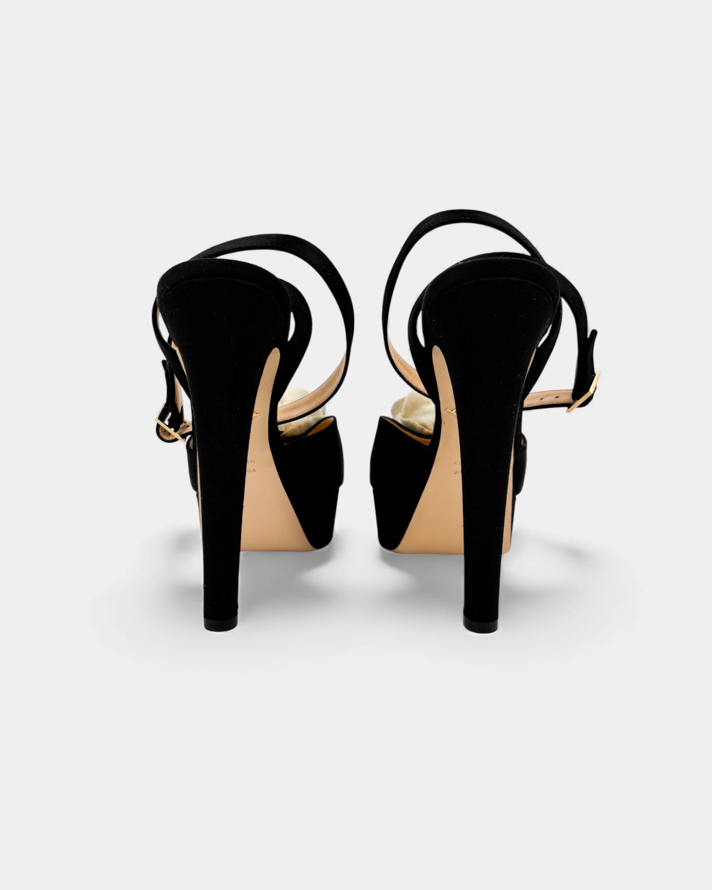 Sandales hautes noires et blanches