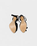 Black and white high sandals