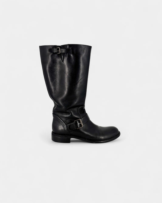 Bottes en cuir noir