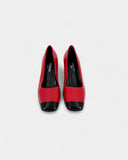 Escarpins en cuir rouges et noirs