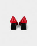 Escarpins en cuir rouges et noirs