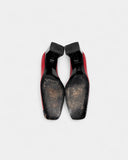 Escarpins en cuir rouges et noirs