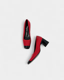 Escarpins en cuir rouges et noirs