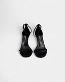 Black suede wedge sandals