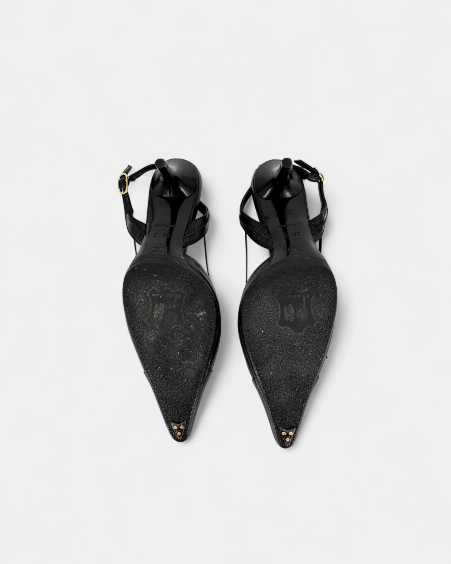 Slingbacks logo doré