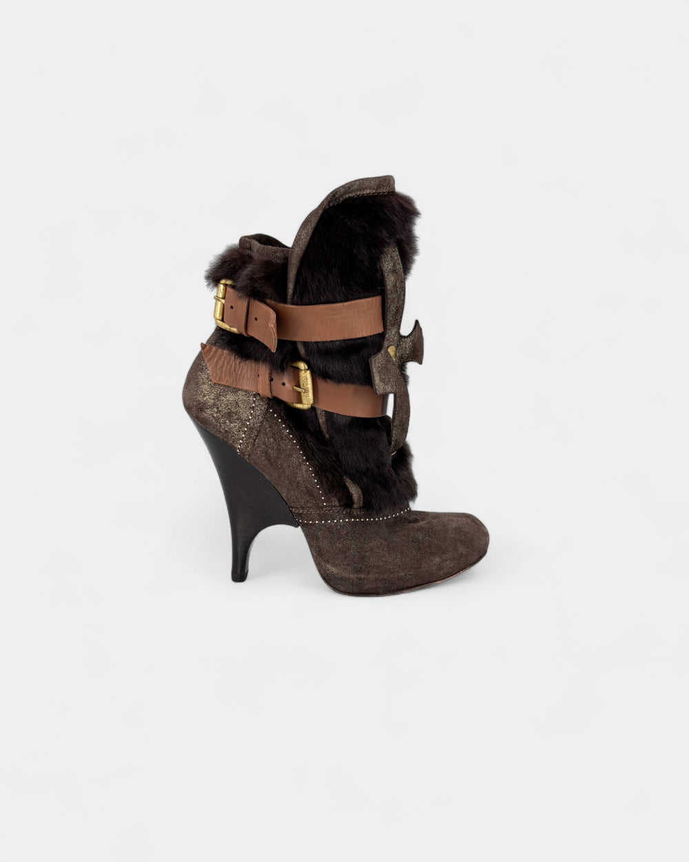 Bottines marron en daim