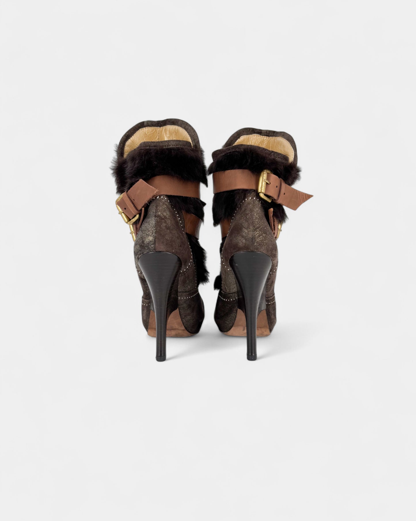 Bottines marron en daim