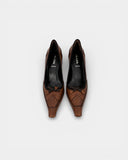 brown leather pumps