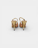 Escarpins slingback en jacquard floral rose