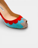 Colorful suede pumps