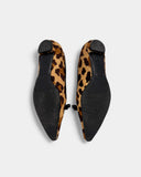 Leopard print fur ballerina flats