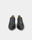 Grey ankle boots with zebra print