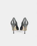Escarpins argentés à bout ouvert