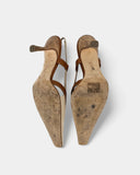 Slingbacks crèmes et marrons