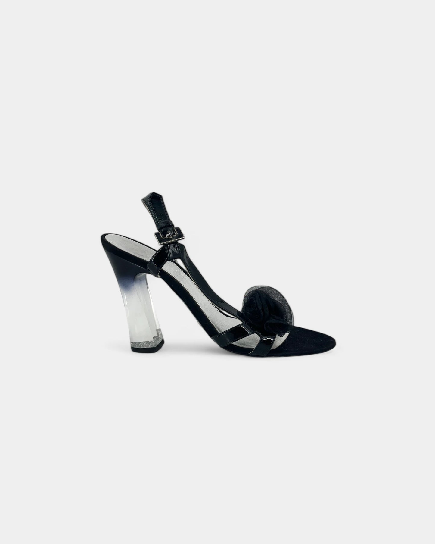 Sandales noires à talons transparents - 36 EU / 6 US