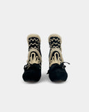 Bottines en daim noires et blanches