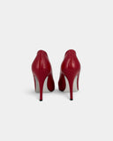 Escarpins rouges en cuir à bout ouvert