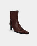 Bottines en cuir marron