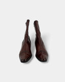 Bottines en cuir marron