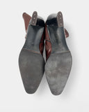 Bottines en cuir marron