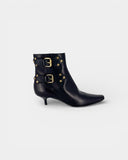 Black leather ankle boots