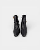 Black leather ankle boots