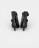 Black leather ankle boots