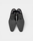 Black leather ankle boots