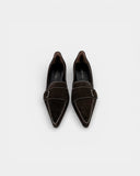 brown suede pumps