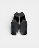 Black leather loafers