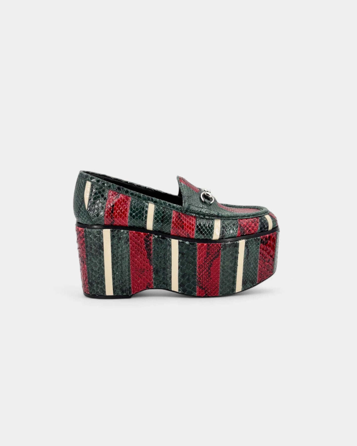 Mocassins compensés vert et rouges - 40 EU / 9 US