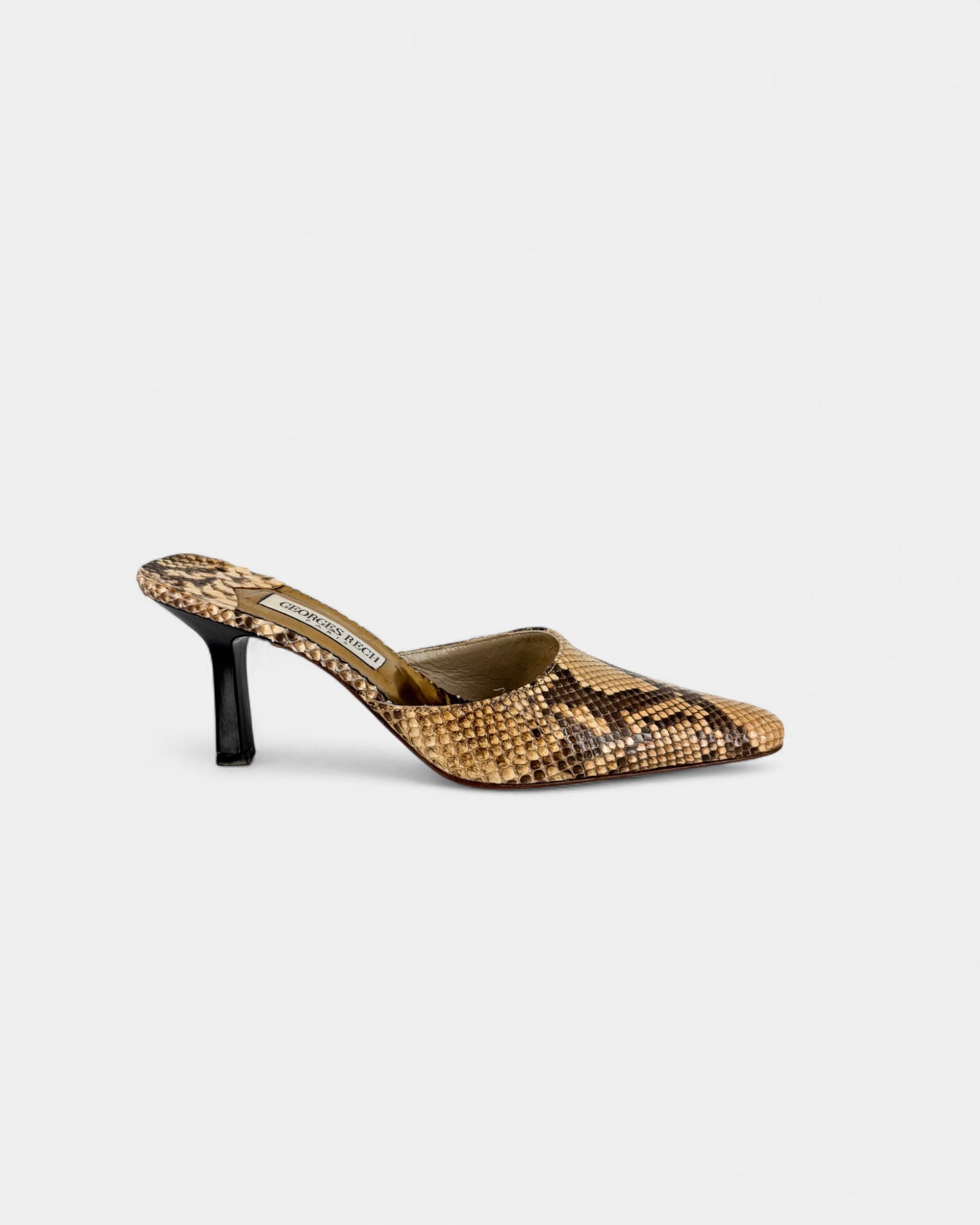 Mules serpent marron