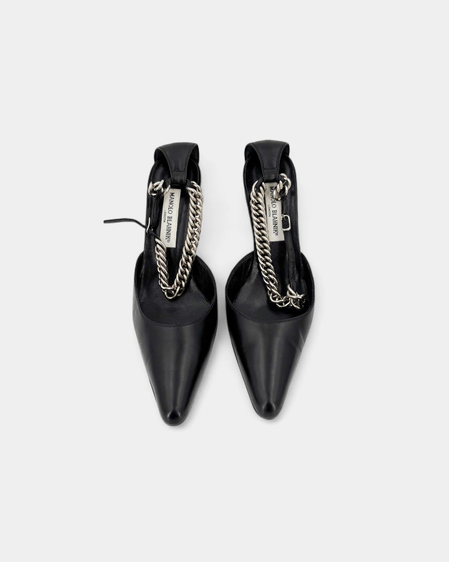 Slingbacks noirs accroche argentée