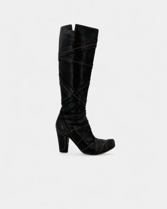 Bottes surpiqûres marron