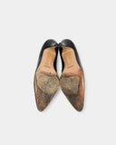 Mocassins à talons mors doré