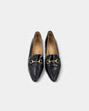 Mocassins à talons mors doré